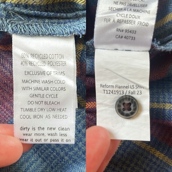 TOAD&CO Re-Form Flannel Shirt NWT Size Small - Picture 5 of 15